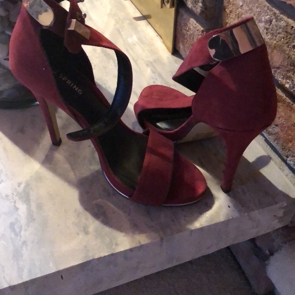 Call it Spring RED spiked heel microfibre dress shoes size 8.❤️. - Picture 2 of 7